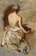 Nicolas Vleughels Young Woman with a Nude Back Presenting a Bowl USA oil painting artist